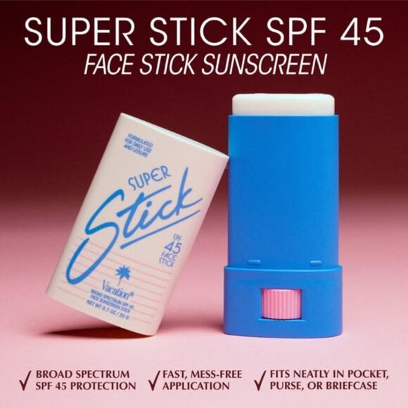 Vacation Super Stick Face Sunscreen, SPF 45 , 0.7 oz - Exp. 6/27 NEW Vegan - Picture 5 of 6